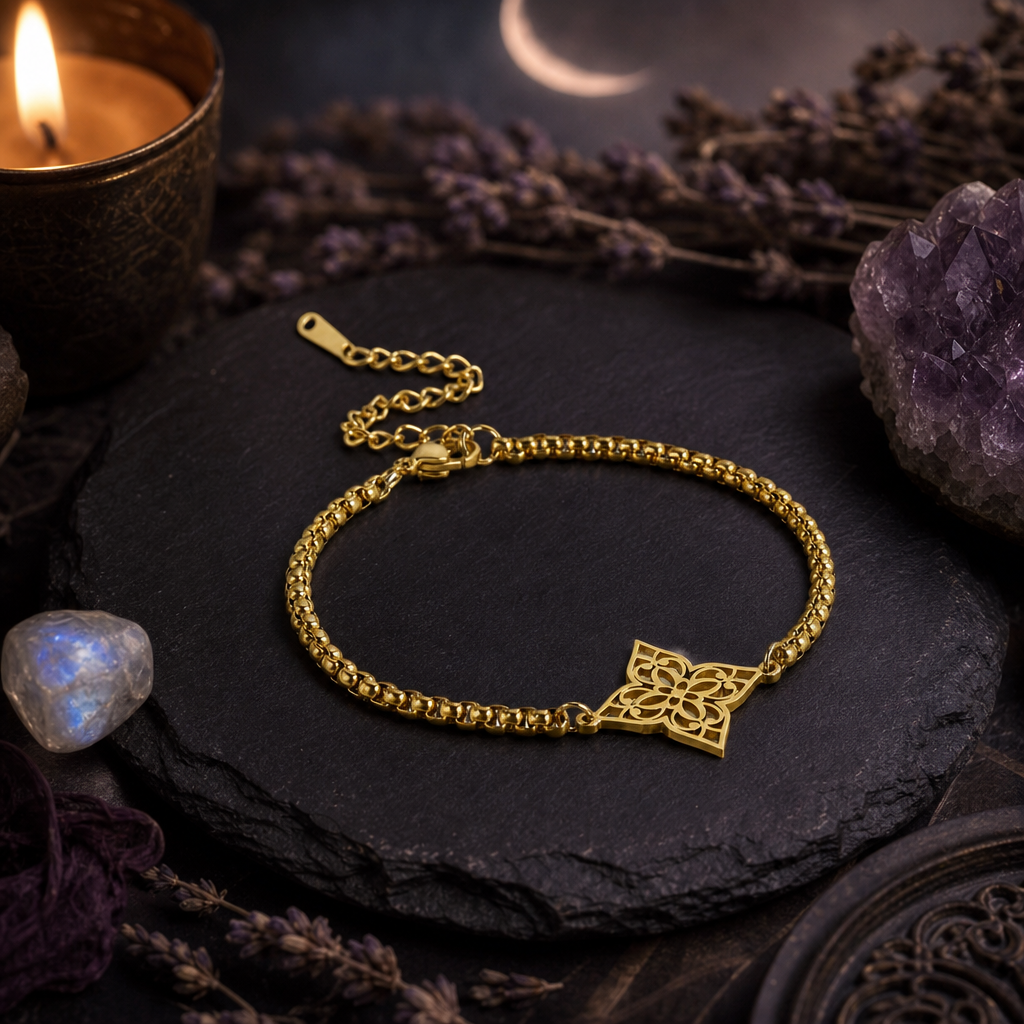 Filigree Flower Anklet Victorian-Style Boho Bracelet