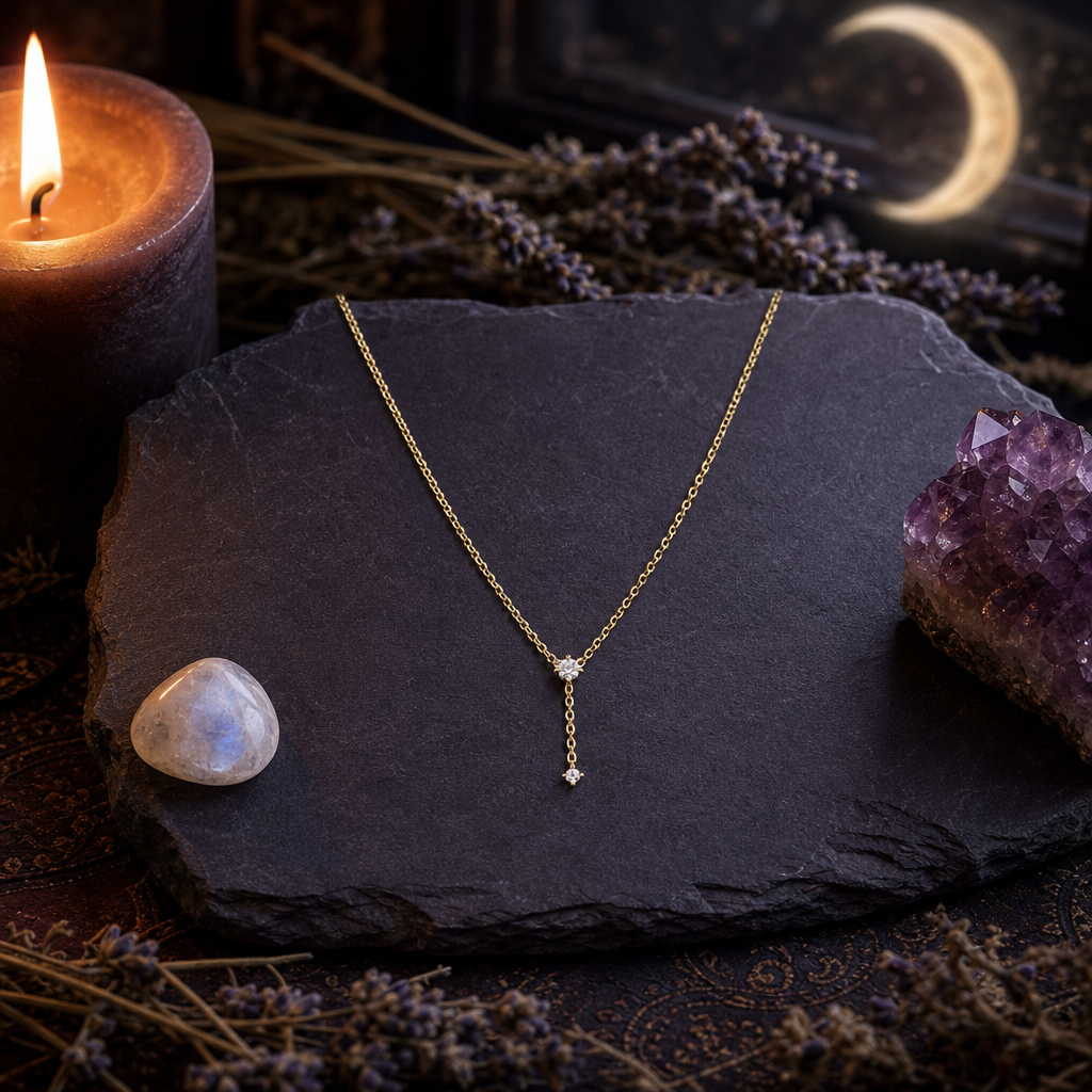 Solid Gold Fallen Star Necklace