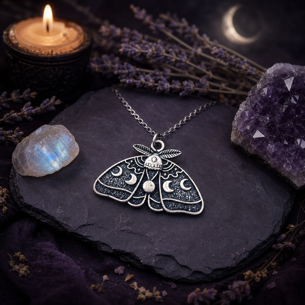 Moth Moon Phase Necklace