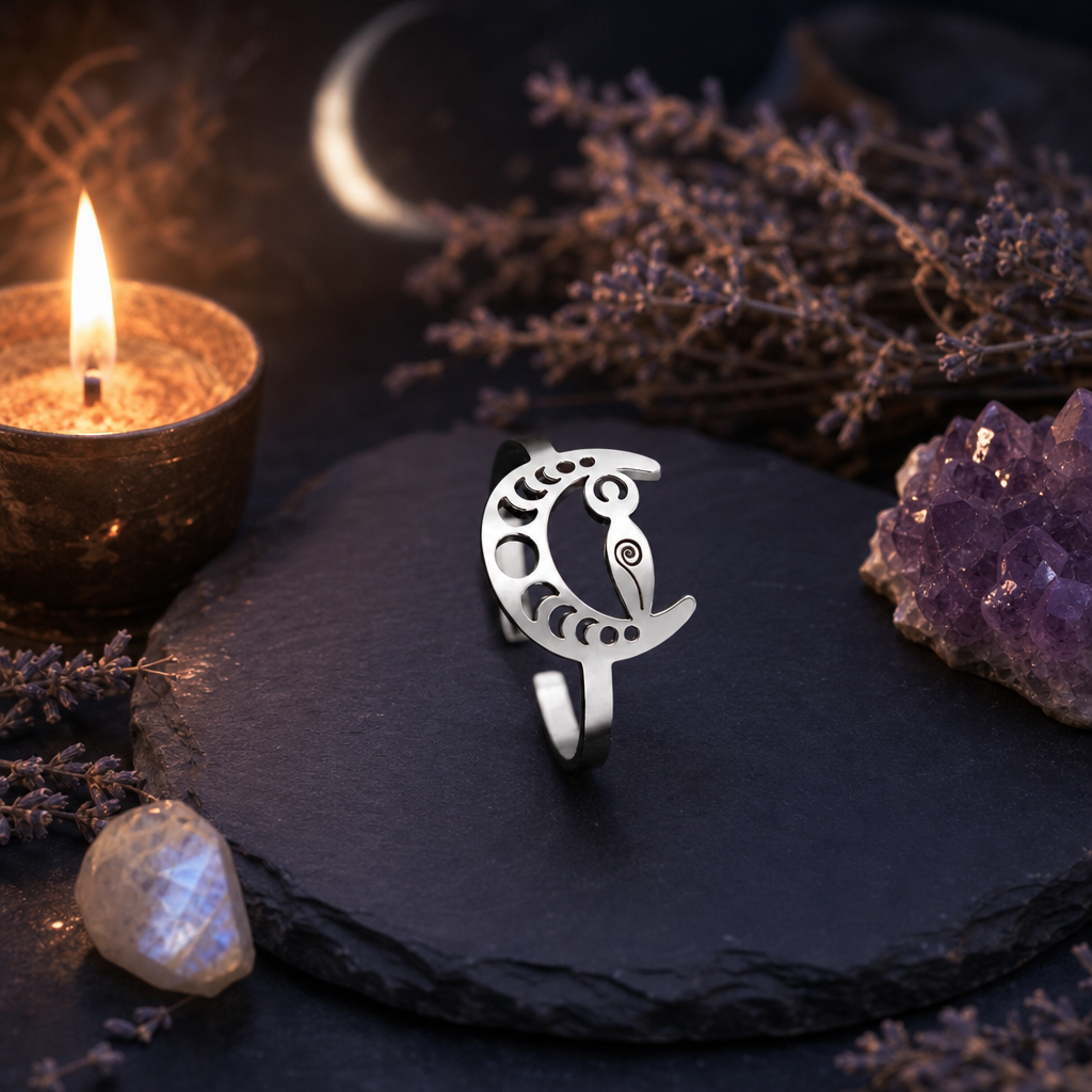Moon Phase Goddess Ring