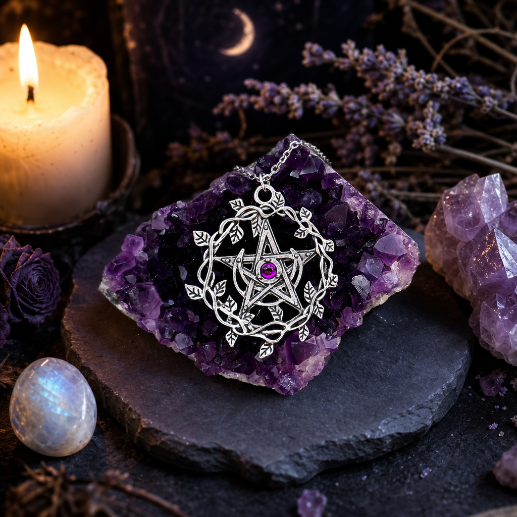Pentacle Leaf Branch Necklace