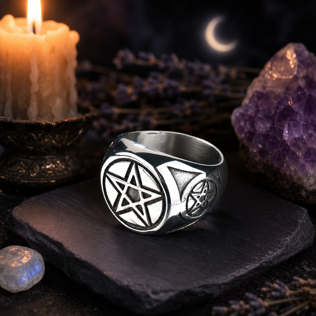 Men's Pentacle Band Ring