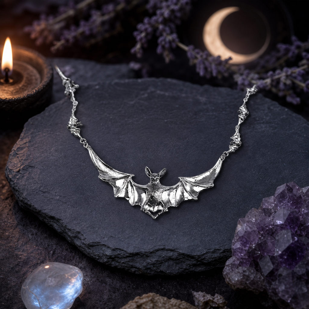 Silver Bat Necklace