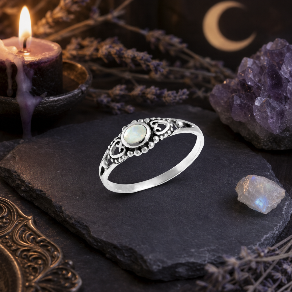 Silver Victorian Moonstone Ring