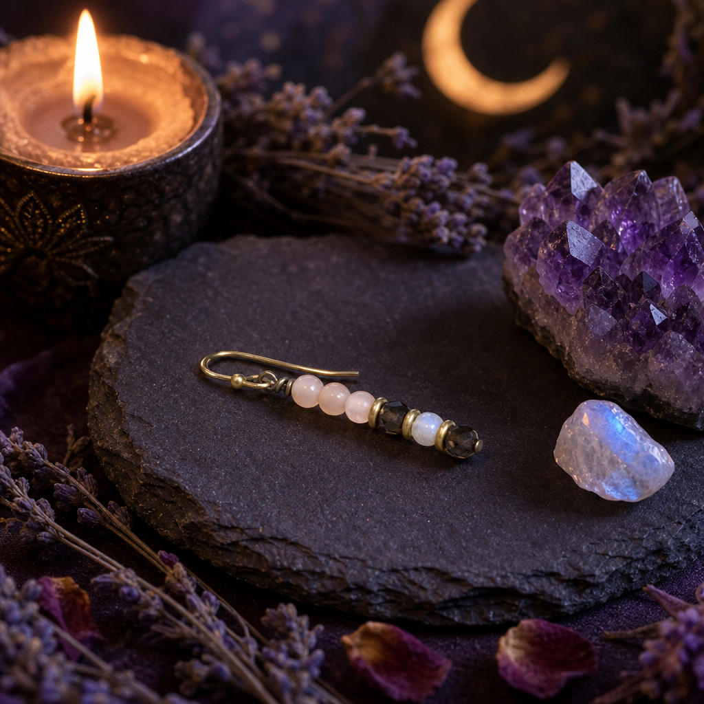 Sunstone and Moonstone Earrings