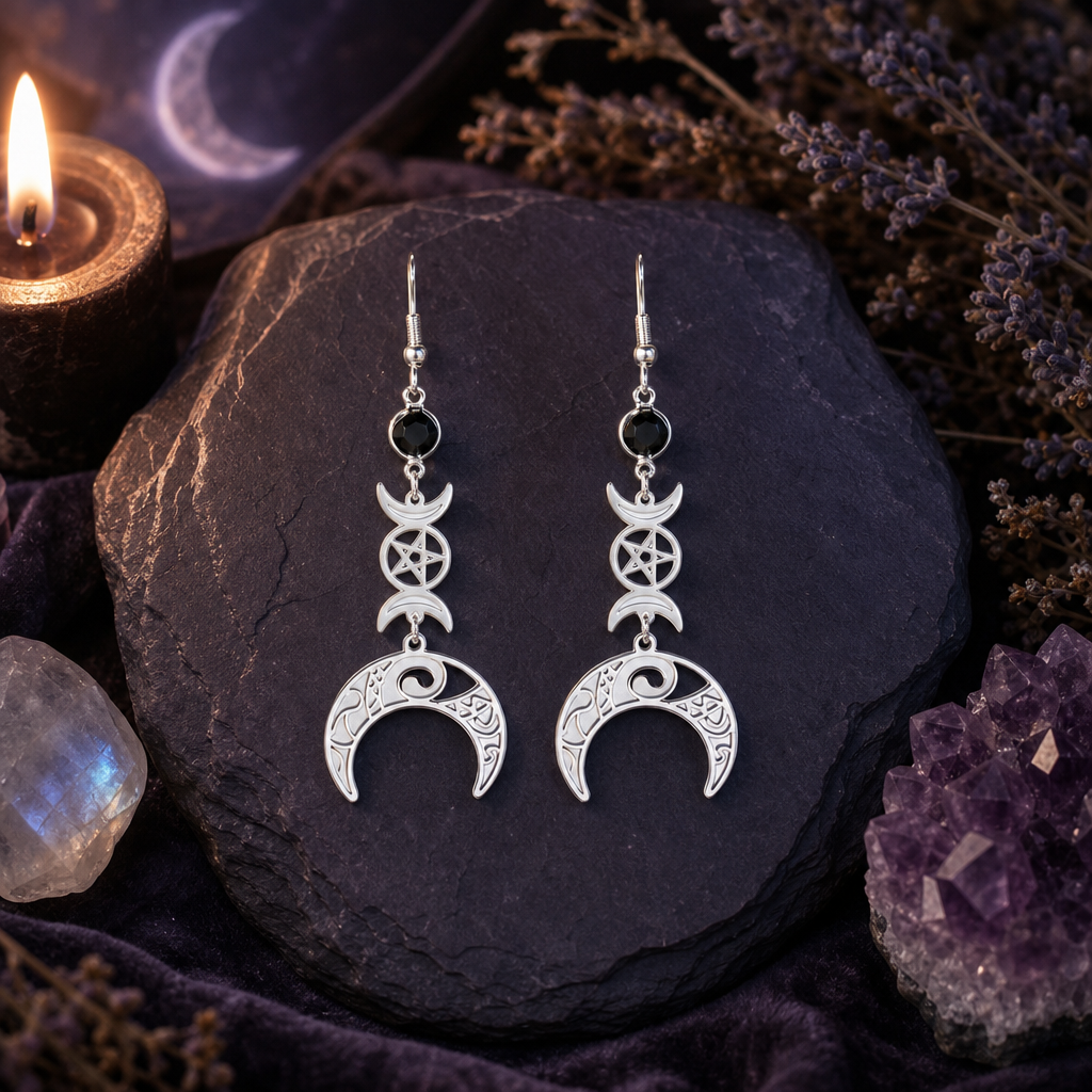Triple moon earrings