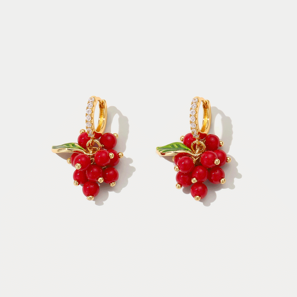 Berry Huggie Earrings