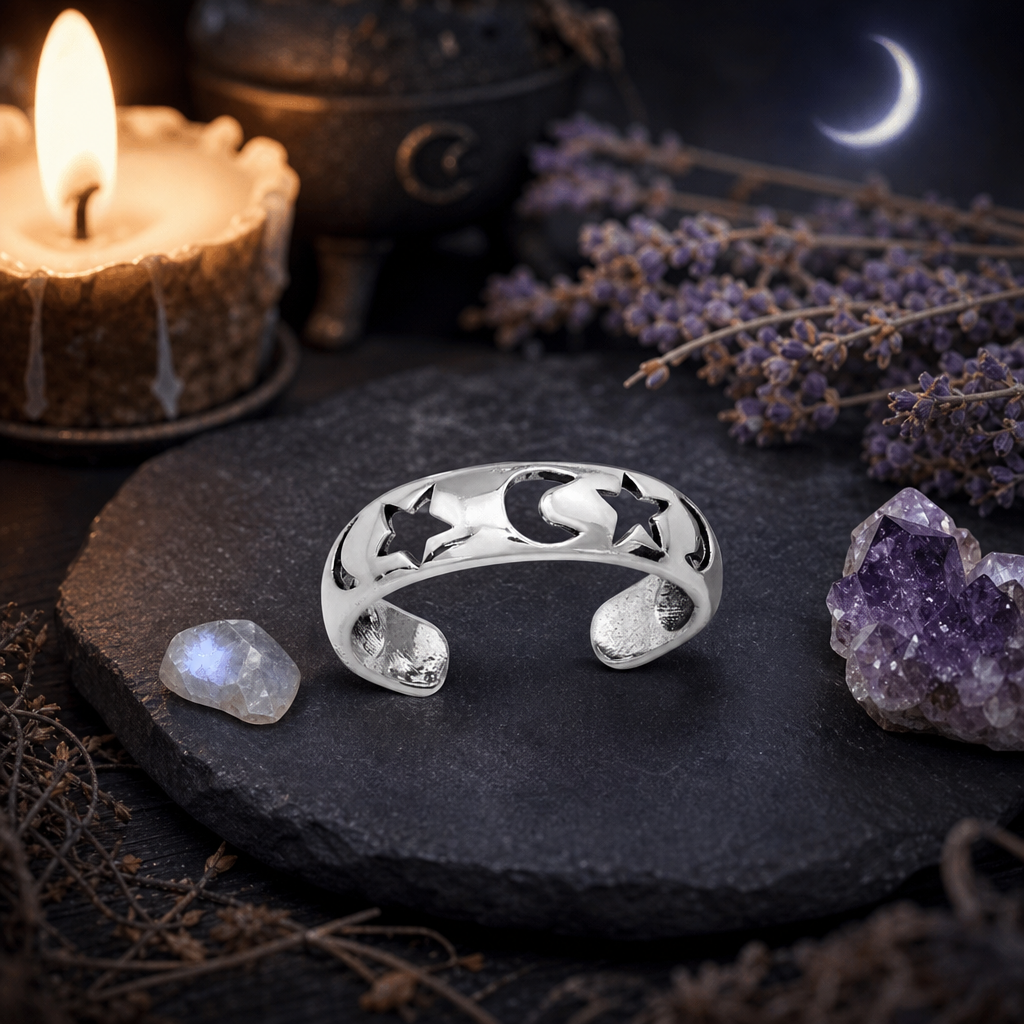 Moon & Stars Pinky / Midi Ring