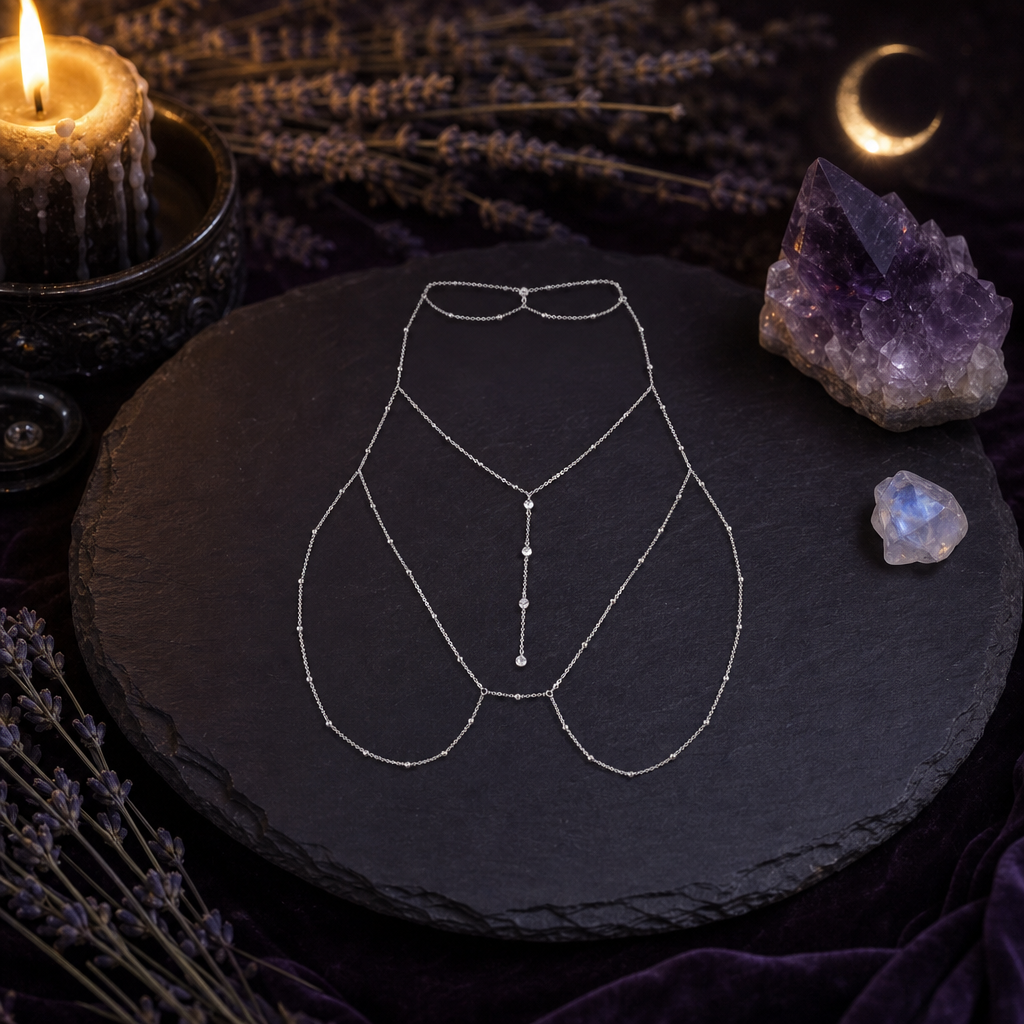 Minimalist Crystal Accent Layered Body Chain Necklace