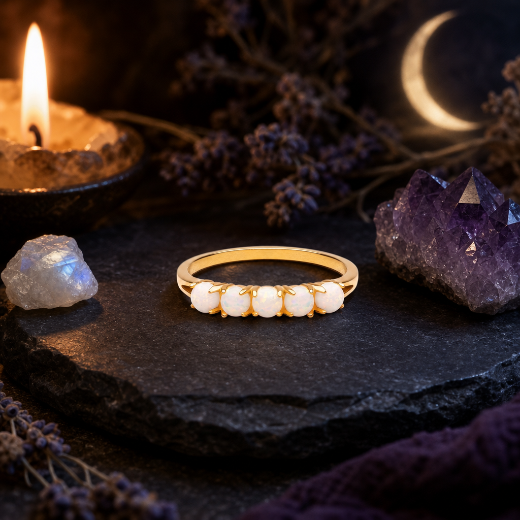 Opal Band Ring