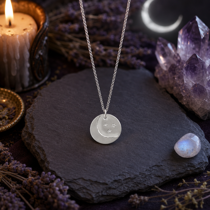 Moon and Stars Necklace Sterling final sale