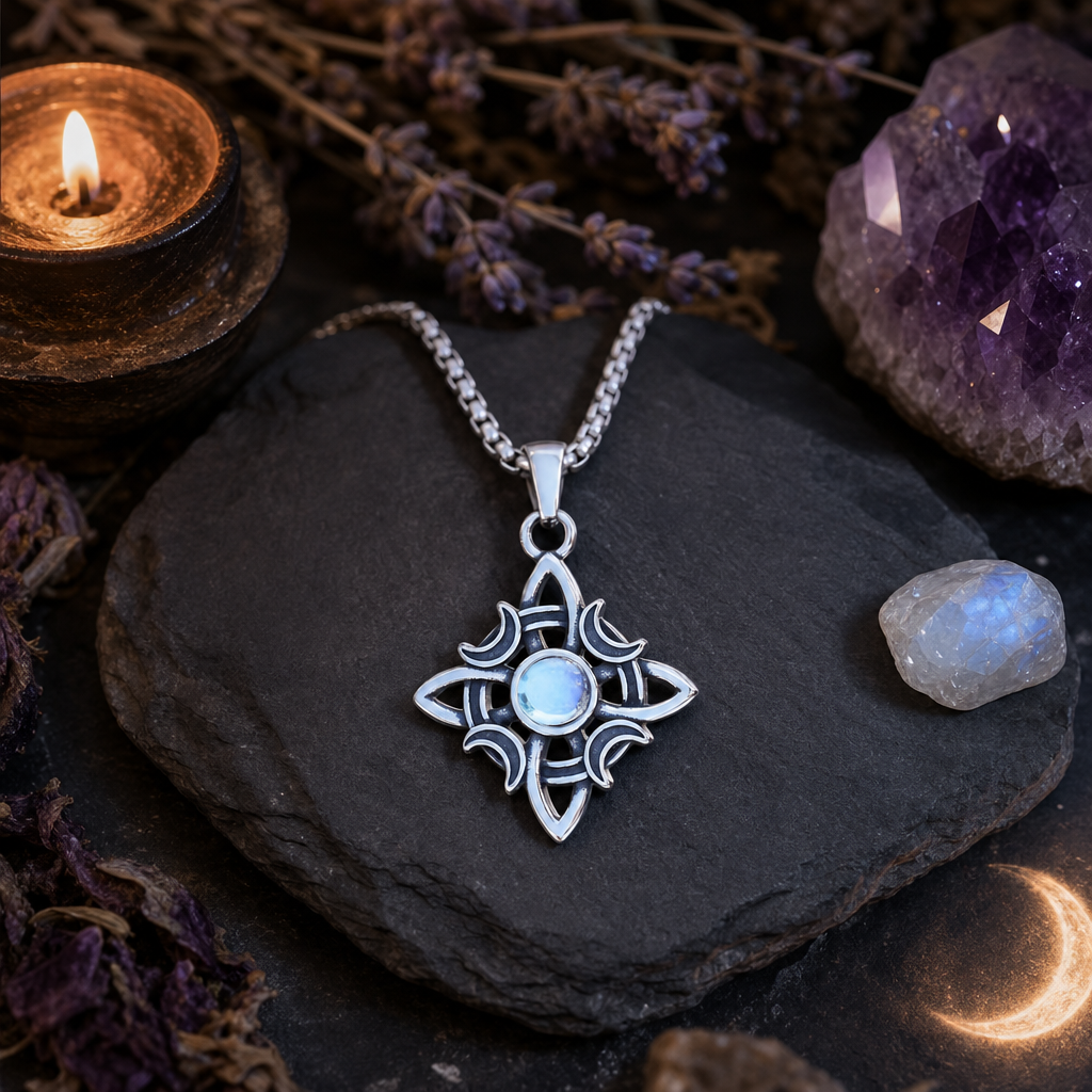 Celtic Crescent Moon Pendant