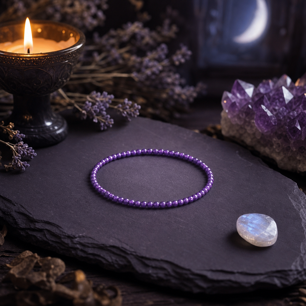 Amethyst Beaded Anklet