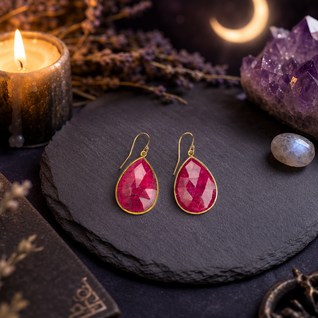 Ruby Earrings : July Birthstone