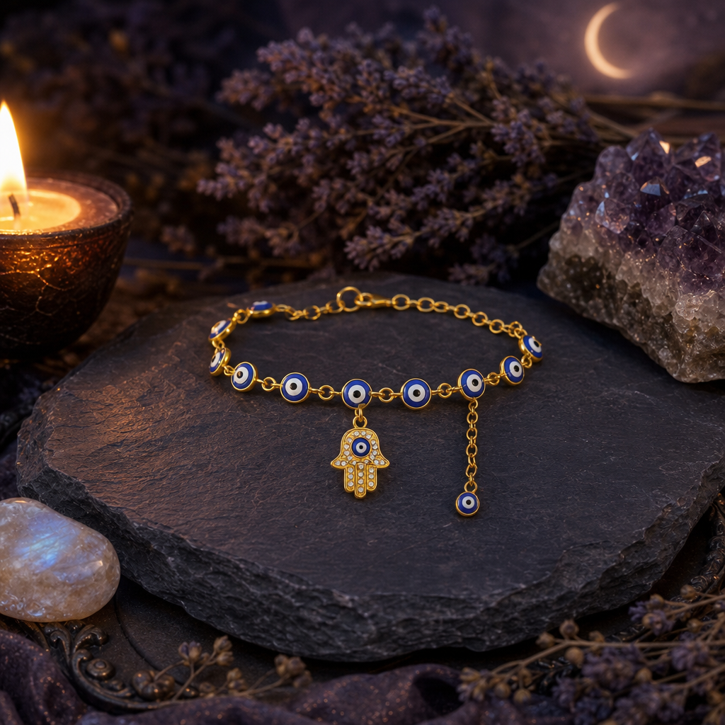 Hamsa Evil Eye Anklet