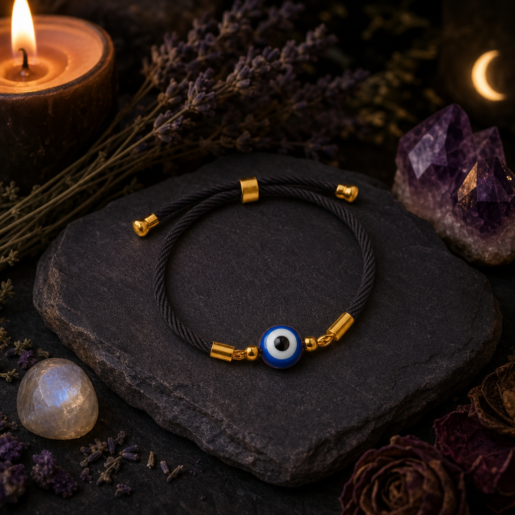 Black and Gold Evil Eye Bracelet