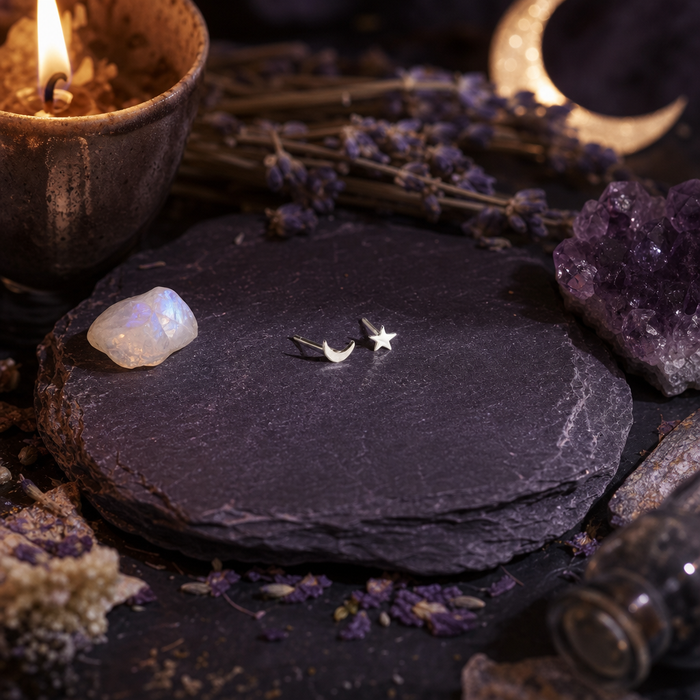 Moon & Star Studs
