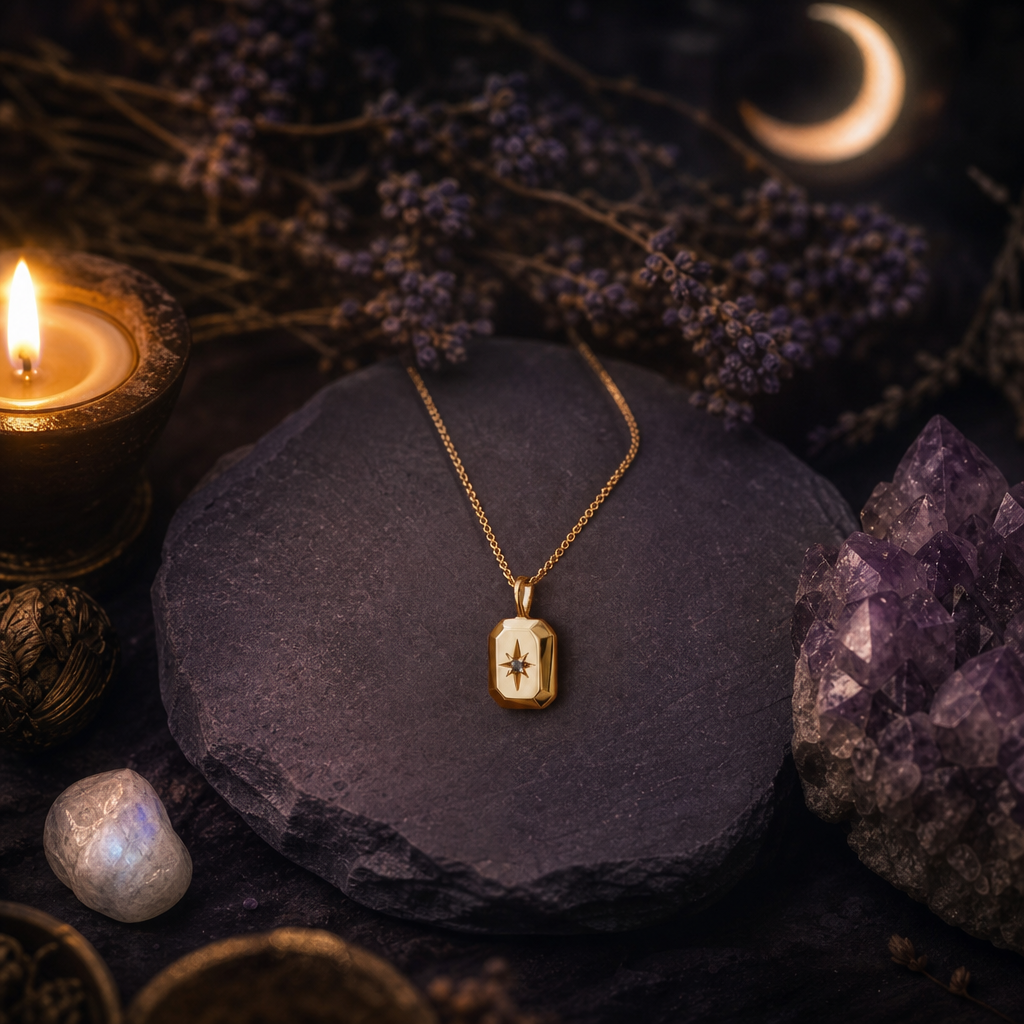 Solid Gold Starlight Birthstone Pendant