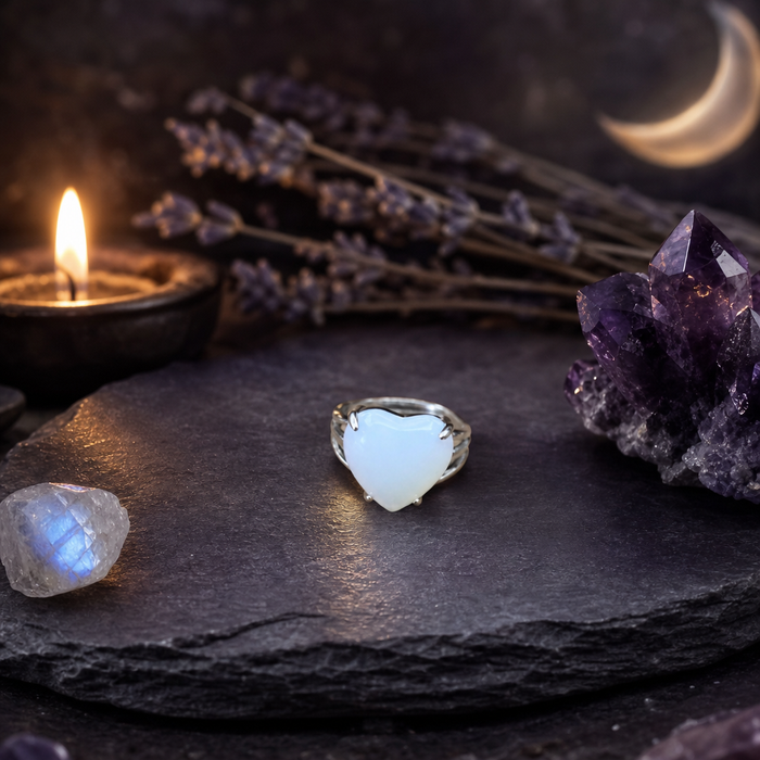 Crystal Heart Rings