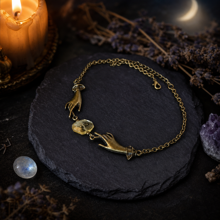 Witchy Chain Hand Crystal Necklace