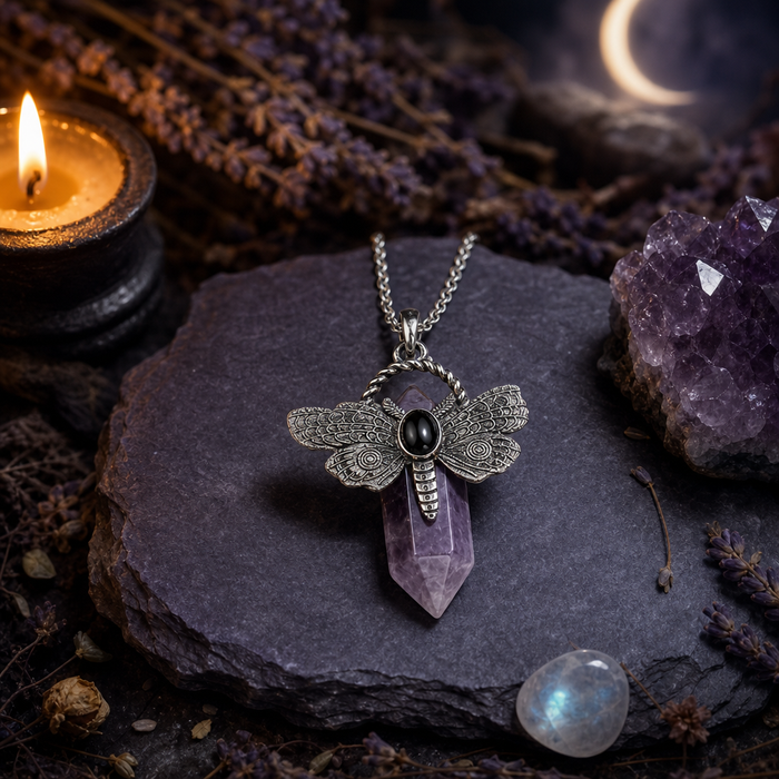 Moth Crystal Necklace