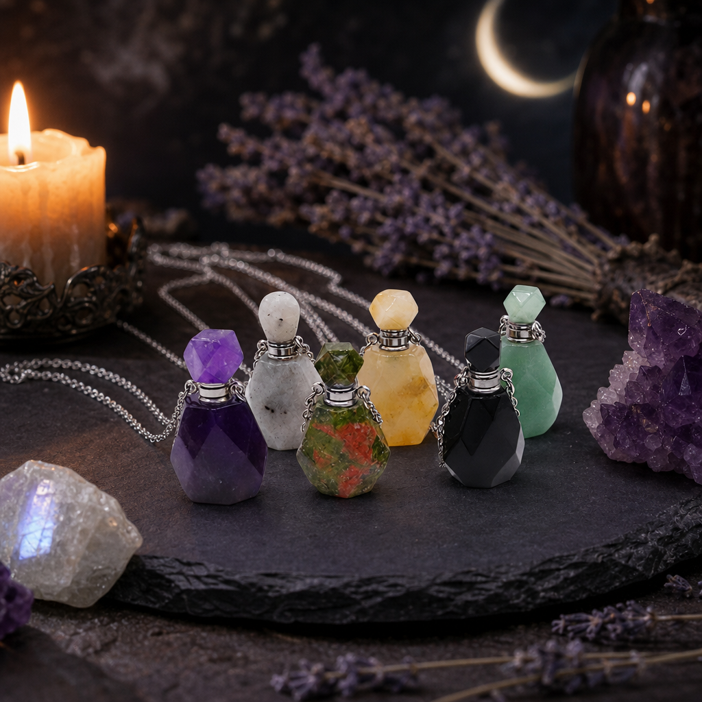 Crystal Potion Bottle Necklaces