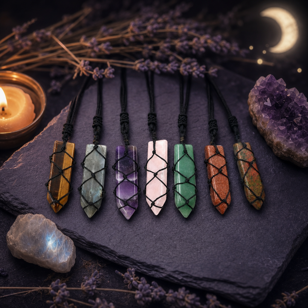 Crystal Macrame Necklaces