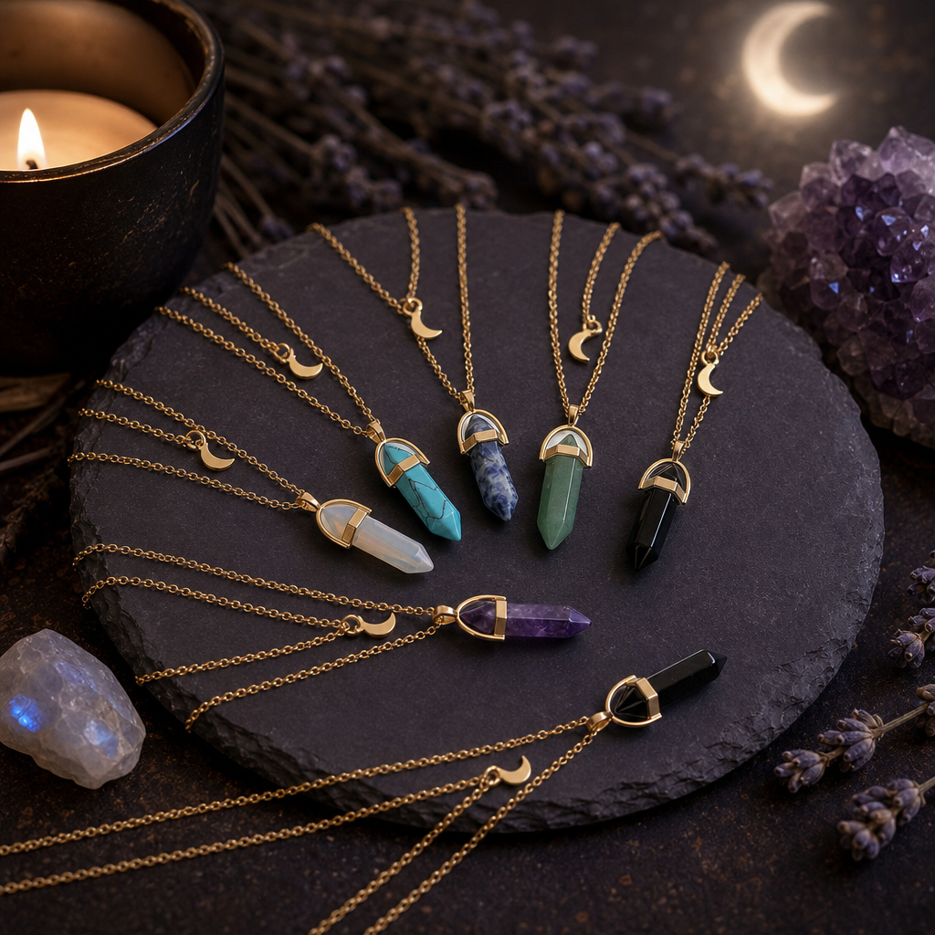 Crystal Moon Gold Layer Necklace
