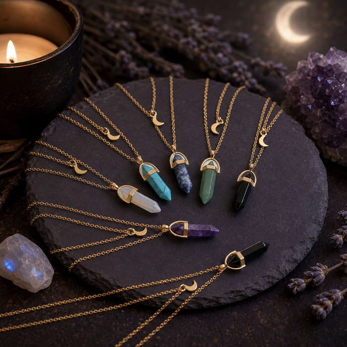 Crystal Moon Gold Layer Necklace