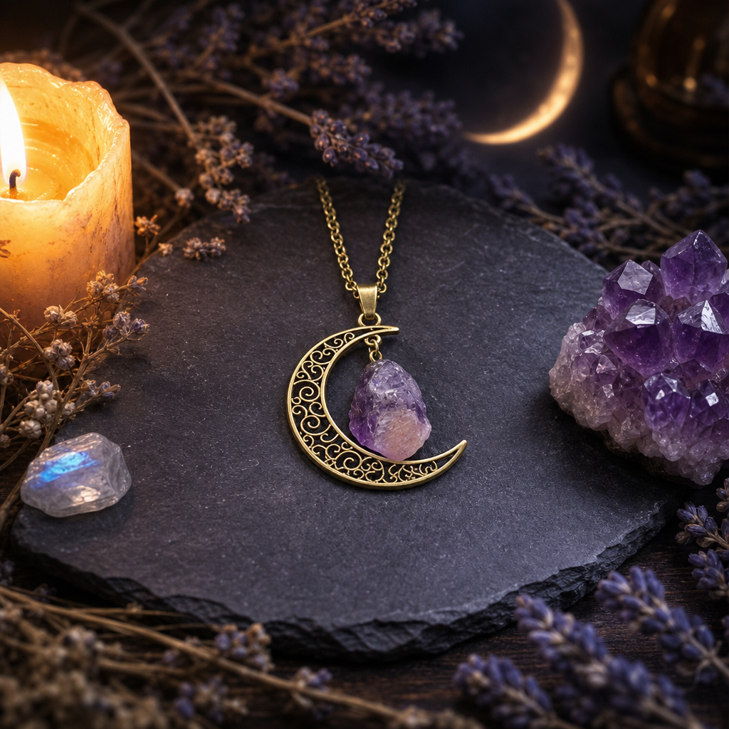 Crescent Moon Crystal Necklaces