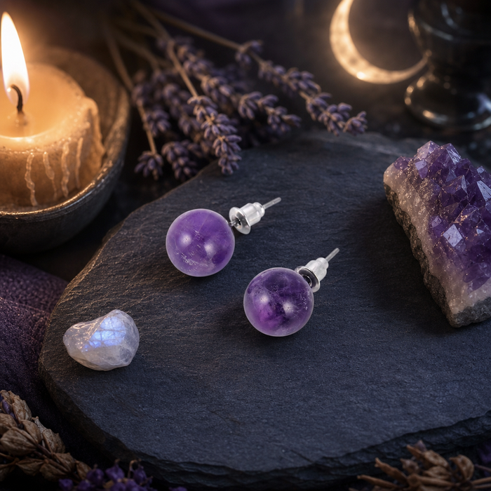 Stone Stud Earrings