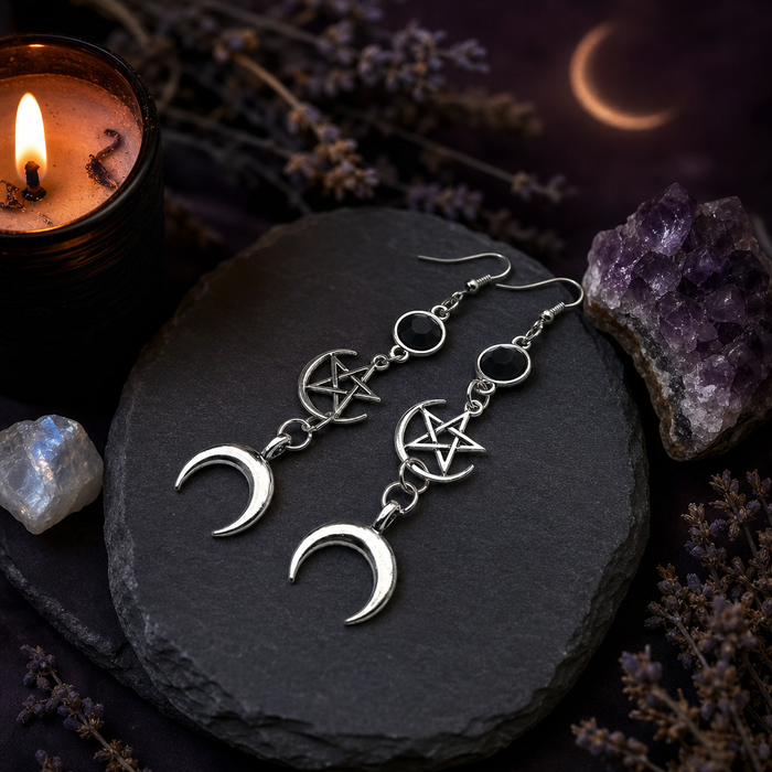 Pentacle Moon Earrings