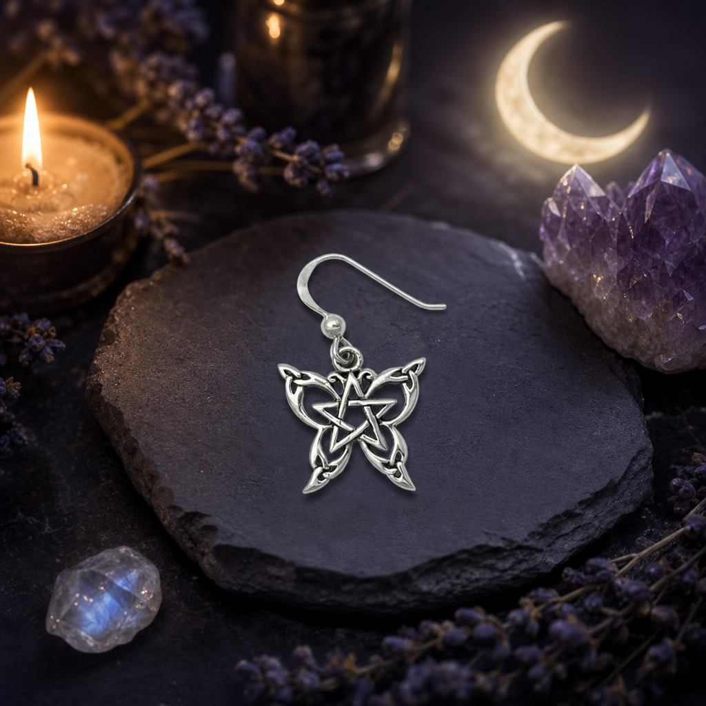 Silver Celtic Butterfly Earrings