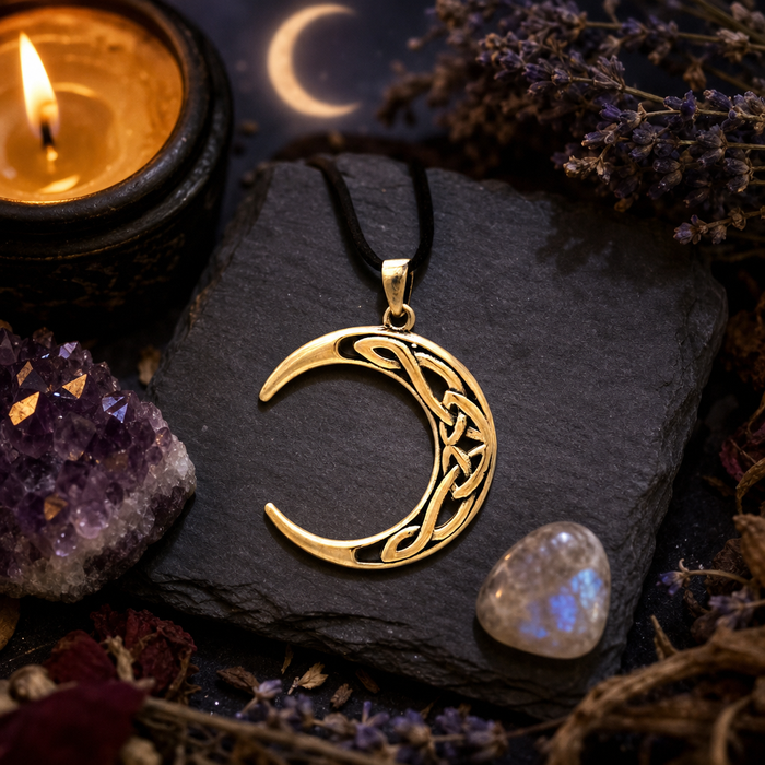 Bronze Celtic Moon Pendant