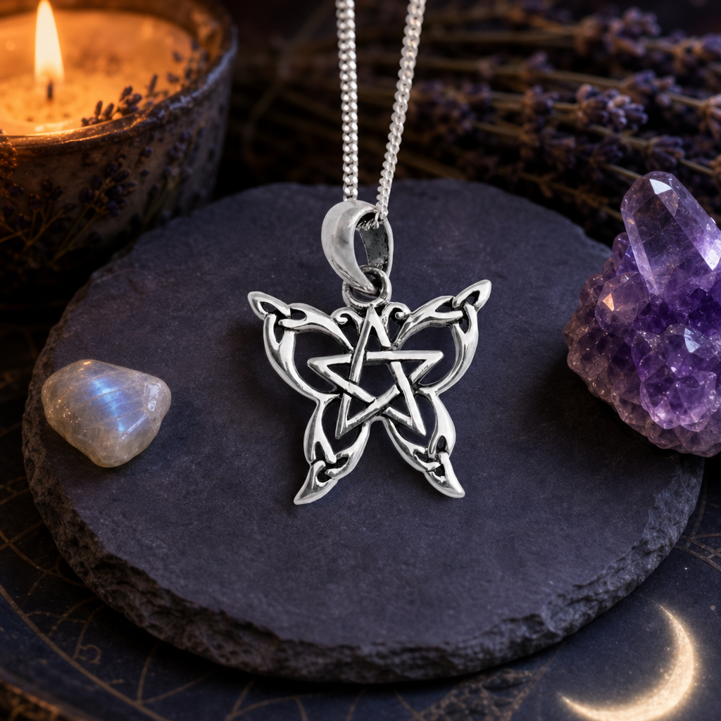 Silver Petite Celtic Butterfly Pendant