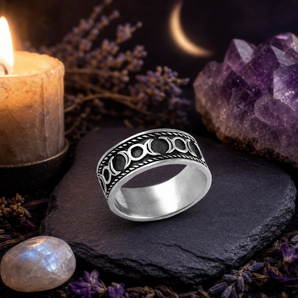 Silver Triple Moon Ring