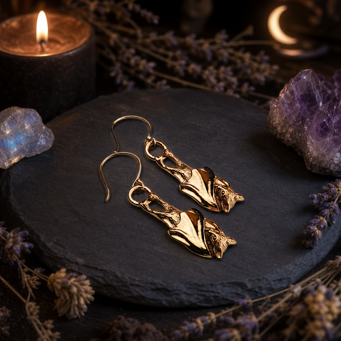 Bronze Bat Earrings