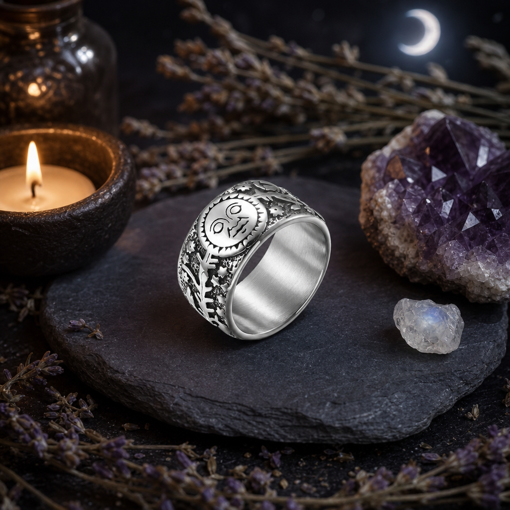 Sun Moon and Stars Band Ring