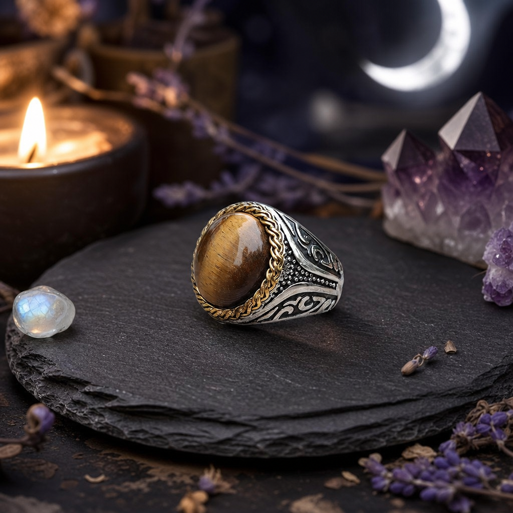 Vintage Tiger Eye Gemstone Ring