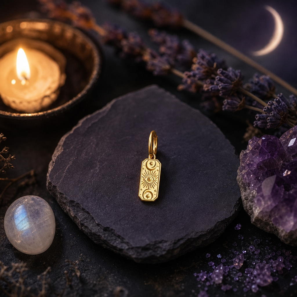 Celestial Charm Gold Huggie Earrings