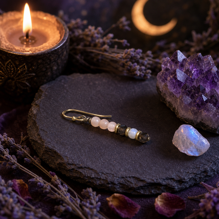 Sunstone and Moonstone Earrings