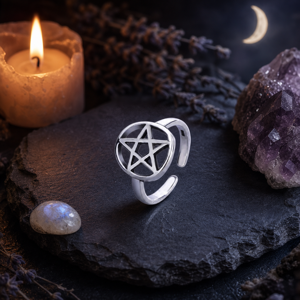 Wiccan pentacle ring