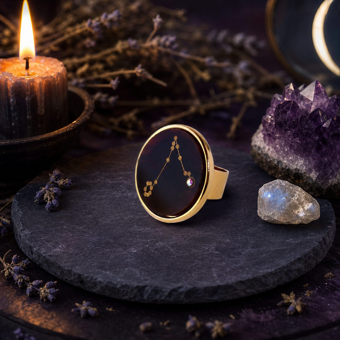 Acrylic Zodiac Constellation Ring (WS)