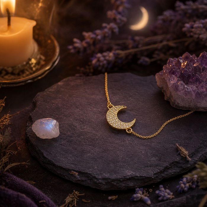 Crescent Moon Bracelet Adjustable Celestial Charm