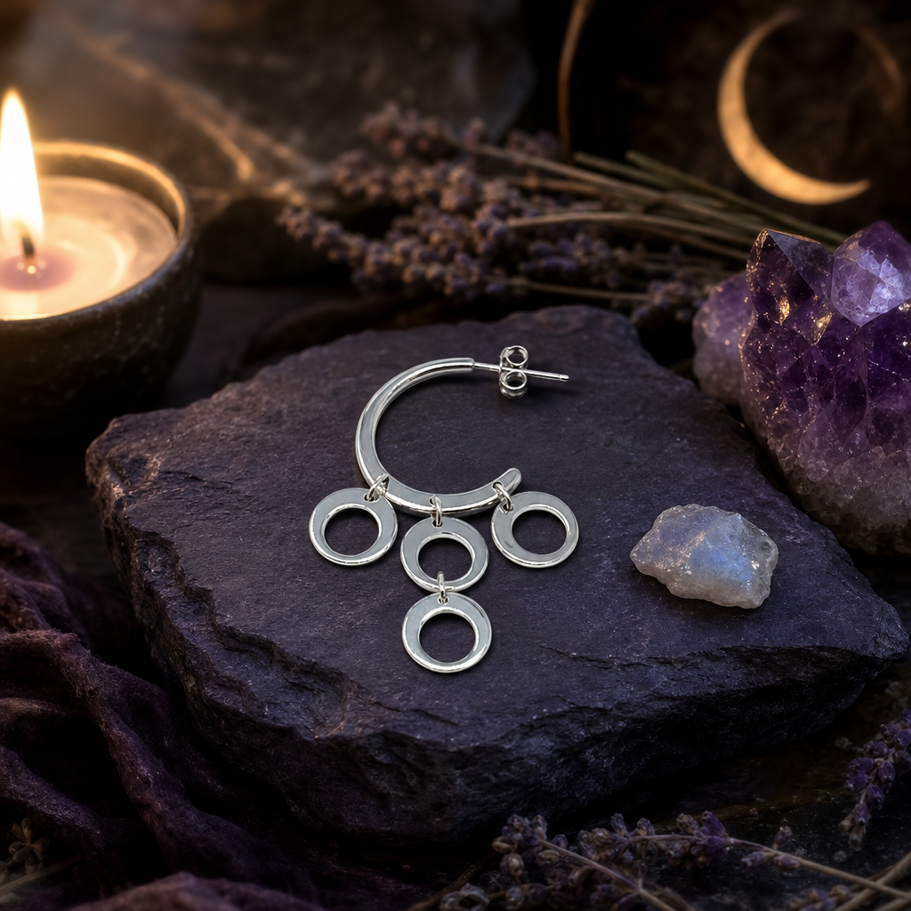 Crescent Multi Circle Stud Earrings