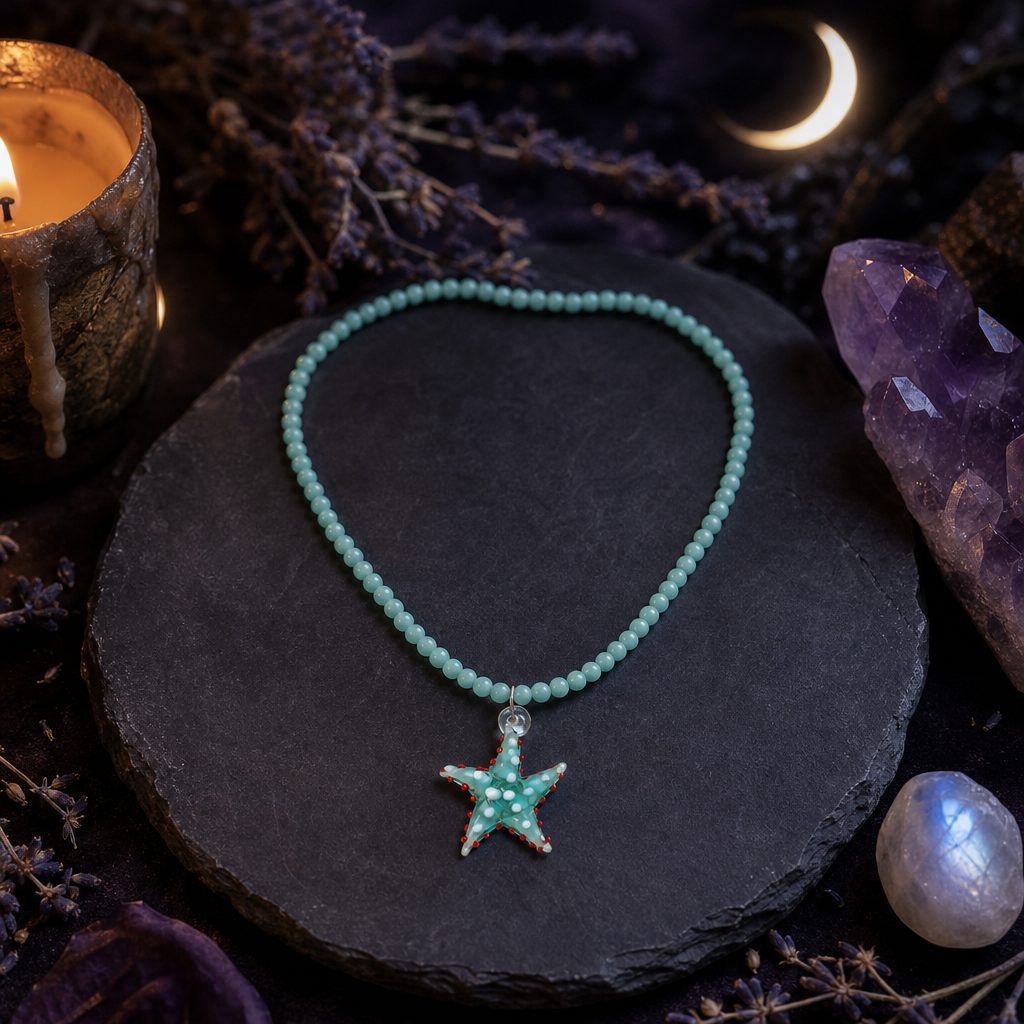 Starfish Beaded Pendant Necklace