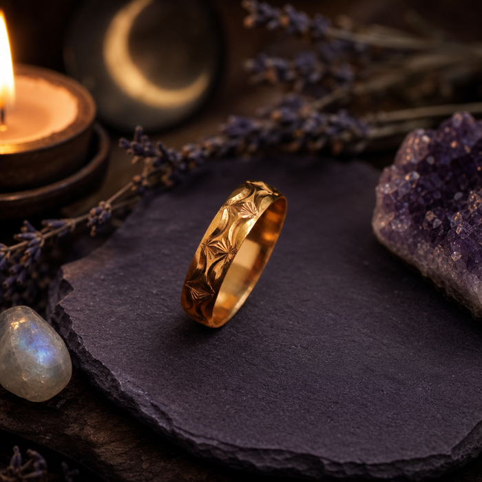 Starshine Burst Band Ring