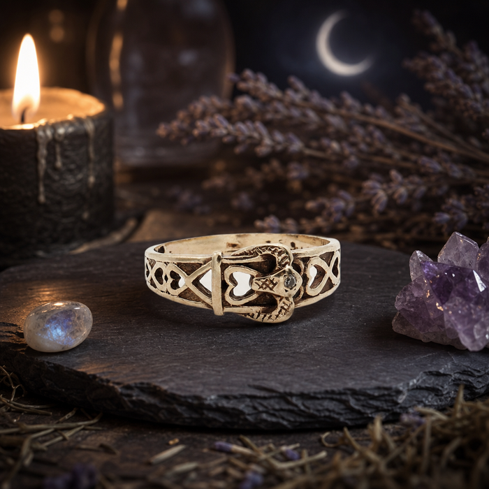 Adelaide Snake Head Buckle Ring